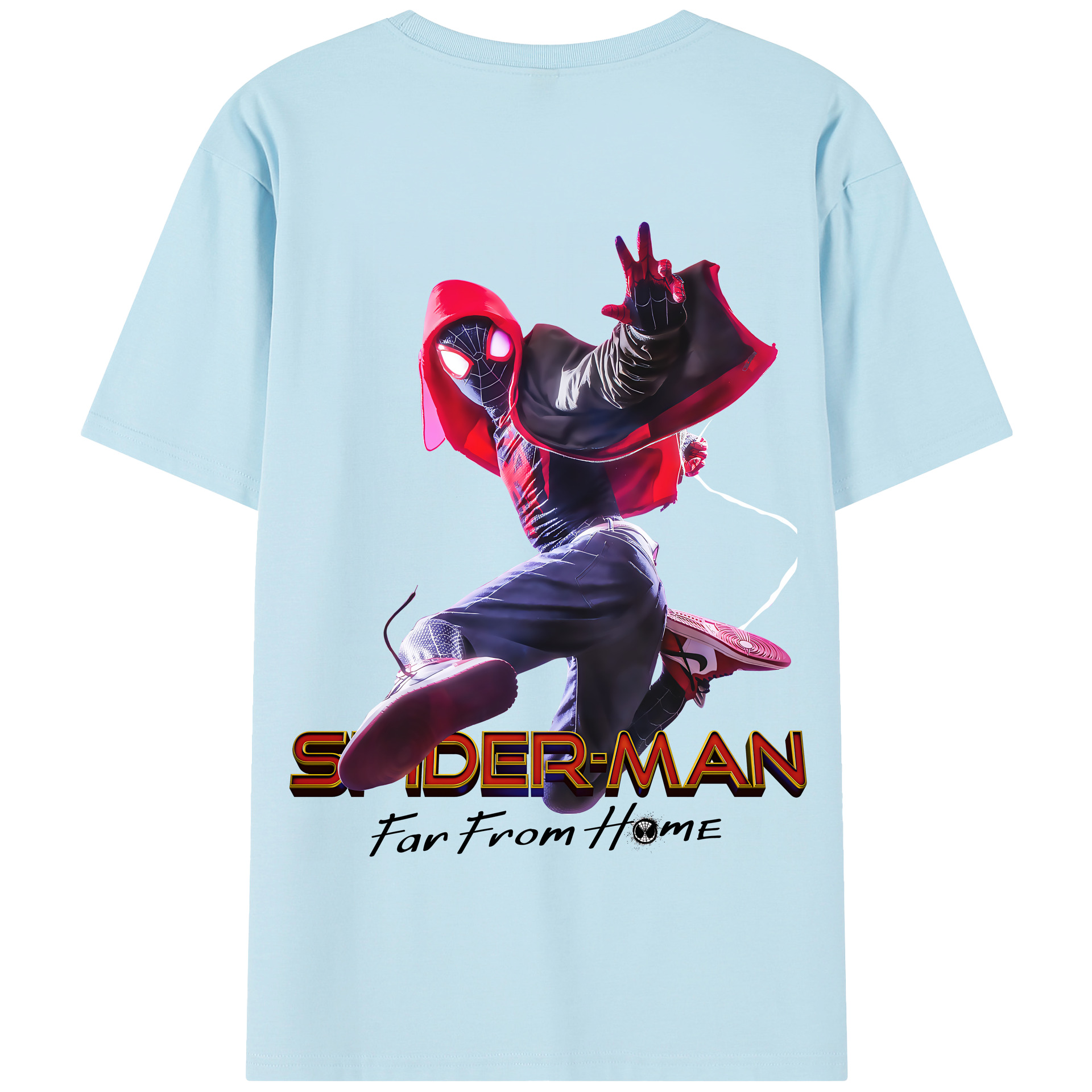 （画像用） Spider Man スパイダーマン 綿100％半袖Tシャツ（背面プリント）